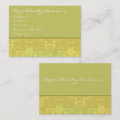 Carte De Visite Lime et or Damask Floral - (Devant / Derrière)
