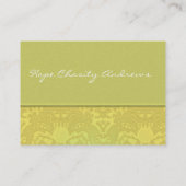 Carte De Visite Lime et or Damask Floral - (Dos)