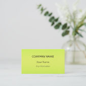 Carte De Visite Lime Green Art Abstrait (Debout devant)