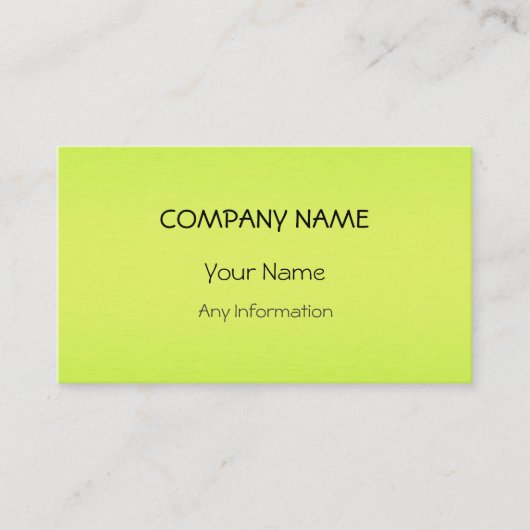 Carte De Visite Lime Green Art Abstrait (Devant)