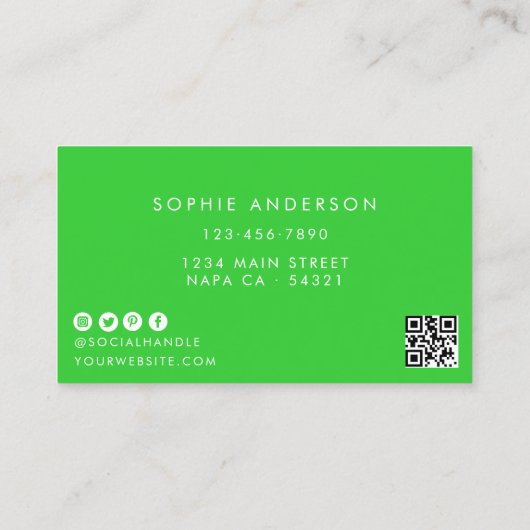 Carte De Visite Lime Green Eyelash Extensions Lashes (Dos)