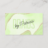 Carte De Visite Lime Green Gold Parties scintillant Agate cheveux  (Dos)