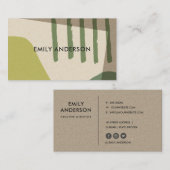 CARTE DE VISITE LIME GREEN KRAFT MODERNE RUSTIQUE ABSTRAIT ARTISTI (Devant / Derrière)