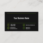 Carte De Visite Lime Green Lines Entreprise Chartreuse Icônes Noir (Devant)