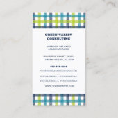Carte De Visite Lime Green, Navy et bleu turquoise Plaid (Devant)