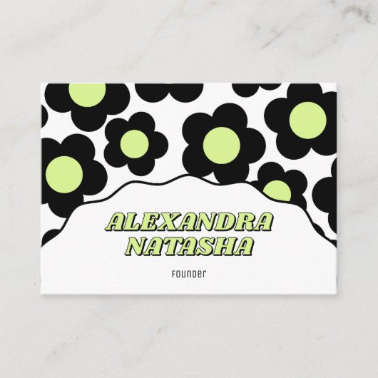 Carte De Visite Lime Noir Vert Fleur Y2K Vêtements artisanaux (Devant)