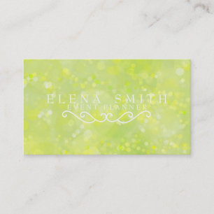 Carte De Visite Lime Sparkle Bokeh