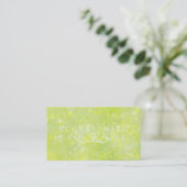 Carte De Visite Lime Sparkle Bokeh (Debout devant)