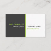 Carte De Visite Lime Vert gris foncé Ligne moderne propre (Devant)