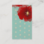 carte de visite limité des pois de fleurs rouges d (Dos)