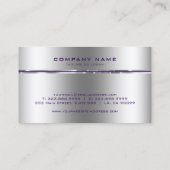 Carte De Visite Limite des rayures violettes et argentées (Dos)