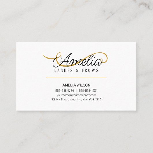 Carte De Visite Limite minimale simple Lésions oculaires en or bla (Devant)