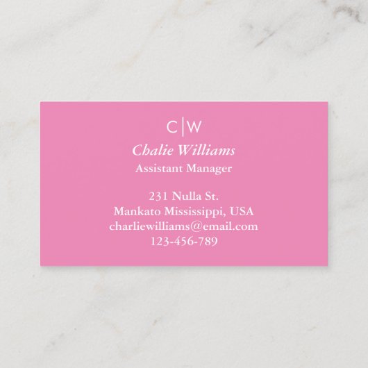 Carte De Visite Limite rose 2 bordures (Dos)