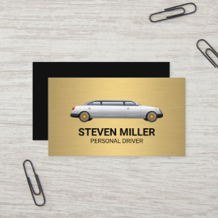 Carte De Visite Limo d'étirement Métal or