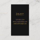 Carte De Visite Limo Service limousine minimal noir élégant (Dos)