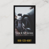 Carte De Visite Limo Service limousine minimal noir élégant (Devant)