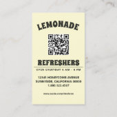 Carte De Visite LIMONADE avec code qr (Dos)