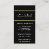 Carte De Visite Limousine Black Back/Antique Gold Border (Dos)
