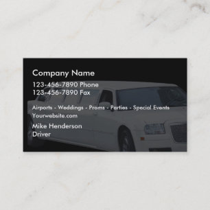 Carte De Visite Limousine de taxi