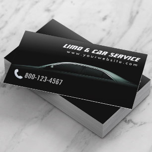 Carte De Visite Limousine foncée élégante Limousine Limo & Taxi Se