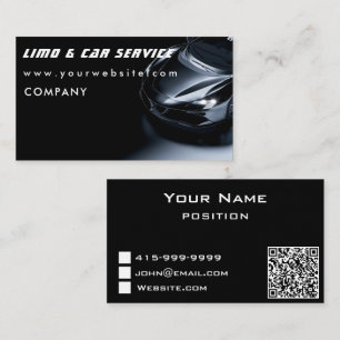 Carte De Visite Limousine foncée élégante Limousine Limo & Taxi Se