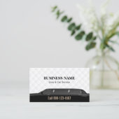 Carte De Visite Limousine noire professionnelle et service de voit (Debout devant)