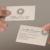 Carte De Visite Lin Beige Abstrait Soleil céleste