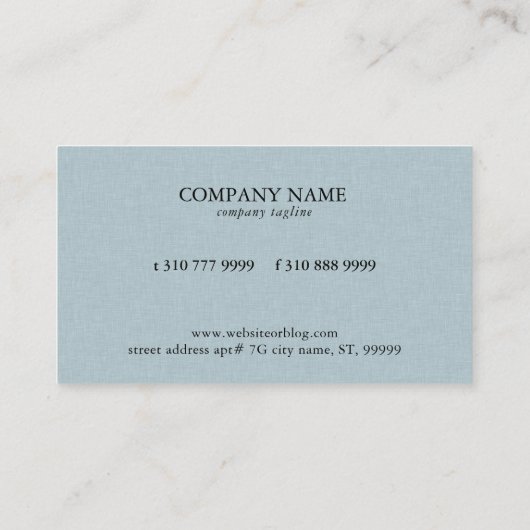 Carte De Visite Lin bleu clair texture (Dos)