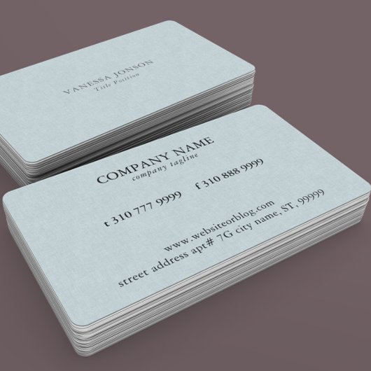 Carte De Visite Lin bleu clair texture