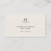 Carte De Visite Lin Chic Simple Logo d'entreprise QR Marketing (Devant)