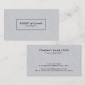 Carte De Visite Lin Faux gris clair (Devant / Derrière)