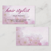 Carte De Visite Lin Feminine Florale cheveux Stylo professionnel (Devant / Derrière)