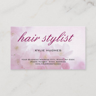 Carte De Visite Lin Feminine Florale cheveux Stylo professionnel