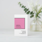 Carte De Visite Lin Feminine rose gris blanc moderne professionnel (Debout devant)