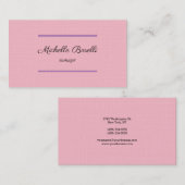 Carte De Visite Lin Feminine tendance Moderne Professionnel Plat (Devant / Derrière)