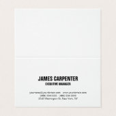 Carte De Visite Lin Gras Texte Noir Blanc Moderne Professionnel (Extérieur déplié)