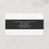 Carte De Visite Lin Gris rayé Original Plain Professionnel (Dos)