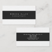 Carte De Visite Lin Gris rayé Original Plain Professionnel (Devant / Derrière)