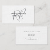 Carte De Visite Lin Monogramme Manager Plaque à deux côtés (Devant / Derrière)