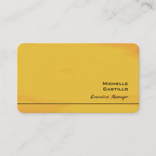 Carte De Visite Lin Orange Jaune Uni Minimaliste