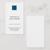 Carte De Visite Lin professionnel moderne Océan bleu blanc (Devant / Derrière)