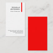 Carte De Visite Lin professionnel moderne rouge blanc (Devant / Derrière)