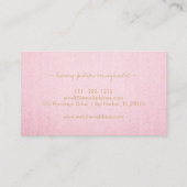 Carte De Visite Lin rose minimal Texture moderne Professionnel (Dos)