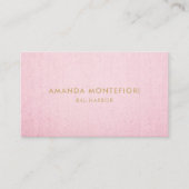 Carte De Visite Lin rose minimal Texture moderne Professionnel (Devant)