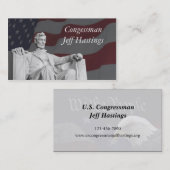 Carte De Visite Lincoln et le drapeau (Devant / Derrière)