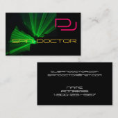 Carte De Visite L'industrie musicale du DJ carde le vert rose (Devant / Derrière)