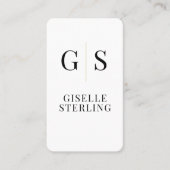 Carte De Visite Linen Black White Gold Monogram QR Code (Devant)