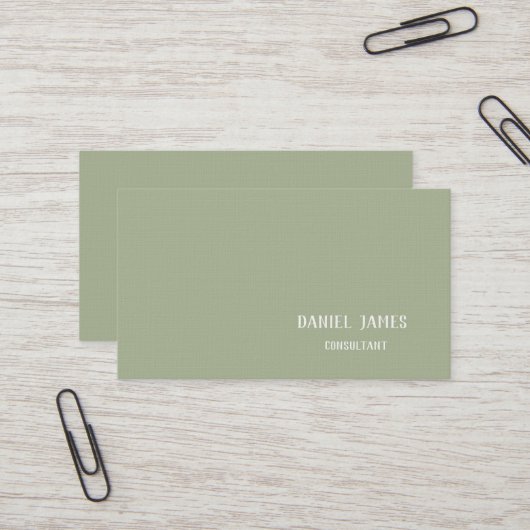 Carte De Visite Linen Custom Business Card (Devant/Arrière en situation)