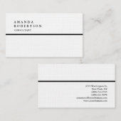 Carte De Visite Linen Exclusive spéciale Plain tendance minimalist (Devant / Derrière)