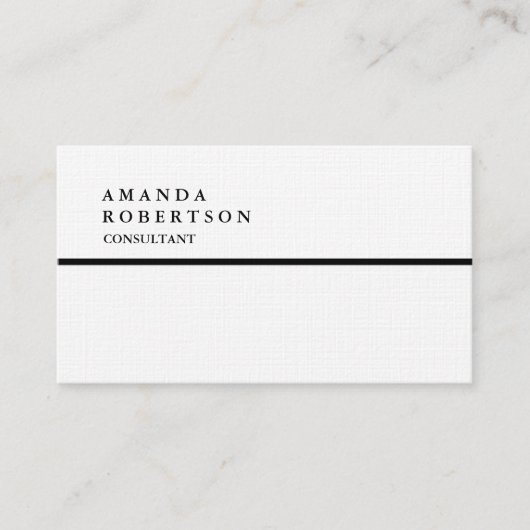 Carte De Visite Linen Exclusive spéciale Plain tendance minimalist (Devant)